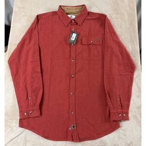 Legendary Whitetails Buck Camp Flannel Shirt Mens Large Tall Red LS Outdoors NEW
